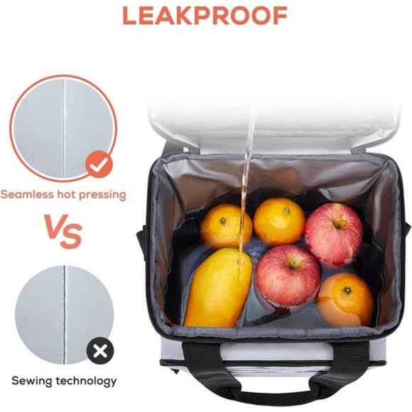 TOURIT Large Lunch Bag 14L Insulated Lunch Box Lunch Cooler for Men Work, Gray - Picture 4 of 6